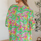Essential Blouse in Painted Green and Pink