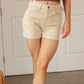 Greta High Rise Garment Dyed Shorts in Bone