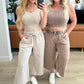 Acid Wash Wide Leg Sweatpants in Mocha