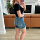 Jessica High Rise Control Top Vintage Wash Cuffed Shorts