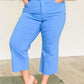 Lisa High Rise Control Top Wide Leg Crop Jeans in Sky Blue