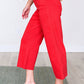 Lisa High Rise Control Top Wide Leg Crop Jeans in Red