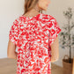 Lizzy Cap Sleeve Top in Red Floral