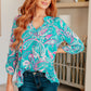Lizzy Top in Aqua and Pink Paisley