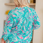 Lizzy Top in Aqua and Pink Paisley
