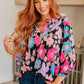 Lizzy Top in Black Bright Floral