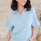 Meet Me by the Pier Collared Top in Sky Blue