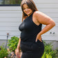 Previous Engagement Halter Neck Sweater Tank in Black