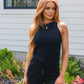 Previous Engagement Halter Neck Sweater Tank in Black