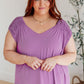 Ruched Cap Sleeve Top in Lavender