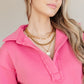 Same Ol' Situation Collared Pullover in Hot Pink