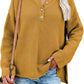 Buttoned Drop Shoulder Slit Sweater Honey