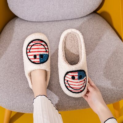 Smiley Face Slippers AMERICAN FLAG