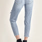 Distressed Slim Cropped Jeans