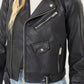 Faux Leather Zip Up Biker Jacket