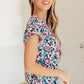 Lizzy Cap Sleeve Top in Navy and Hot Pink Floral
