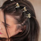 Gold & Pearl Mini Hair Clips (Set of 3)