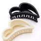 Heart Claw Clip Set In Black and Cream
