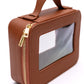 PU Leather Travel Cosmetic Case in Camel