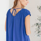 Ruched Cap Sleeve Top in Royal Blue