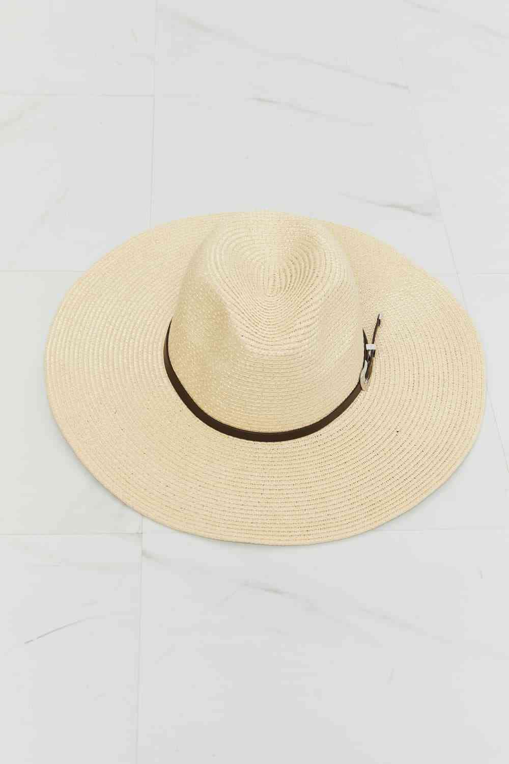 Boho Summer Straw Fedora Hat